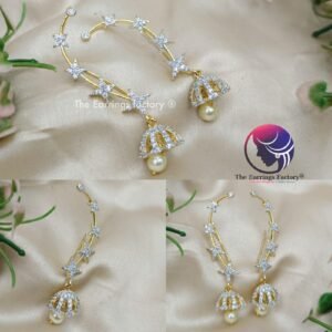 Daily Wear Premium AD Stone Ear Cuff Pearl Jhumka