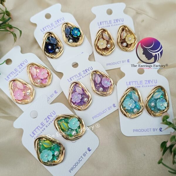 Premium Western Floral Pearl Studs