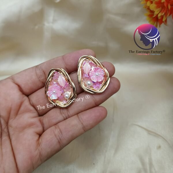 Premium Western Floral Pearl Studs - Image 2