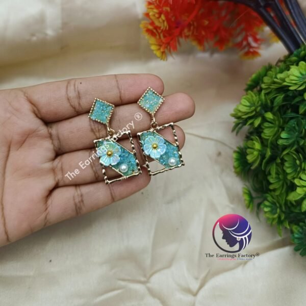 Premium Western Floral Stone Earrings - Image 2