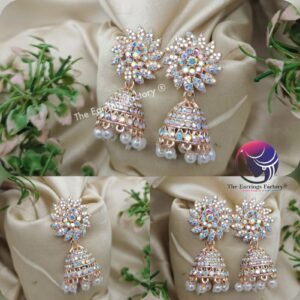 Trending Rose Gold Blinking Stone Jhumka