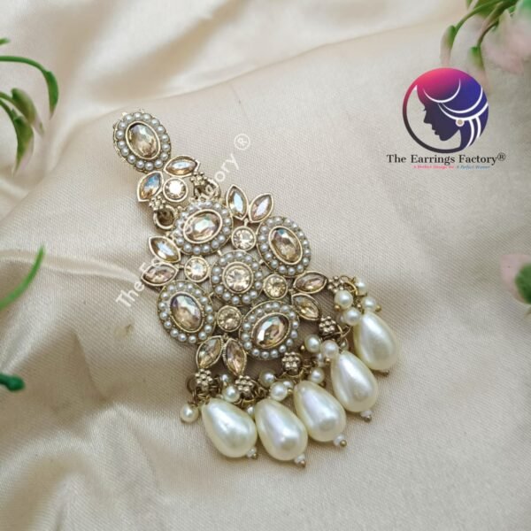 Weightless Kundan Pearl | wedding | Party wear Earrings - Image 4