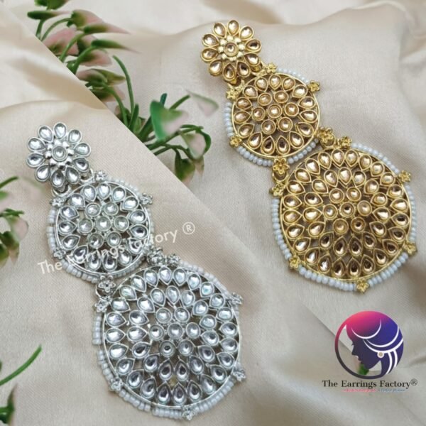 Kundan Pearl | wedding | Party wear Earrings - Image 2