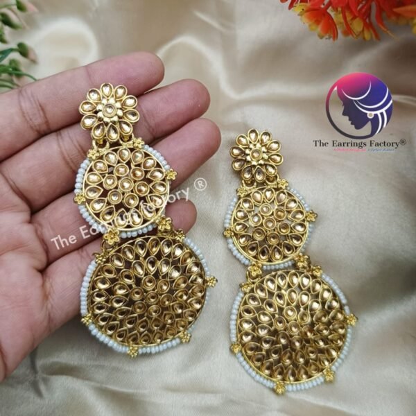 Kundan Pearl | wedding | Party wear Earrings - Image 3
