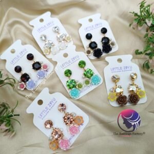 Premium Western Crystal Stone Floral Earrings