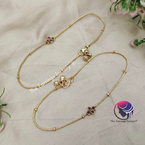 Traditional Antique Multi Stone Anklet - Image 2