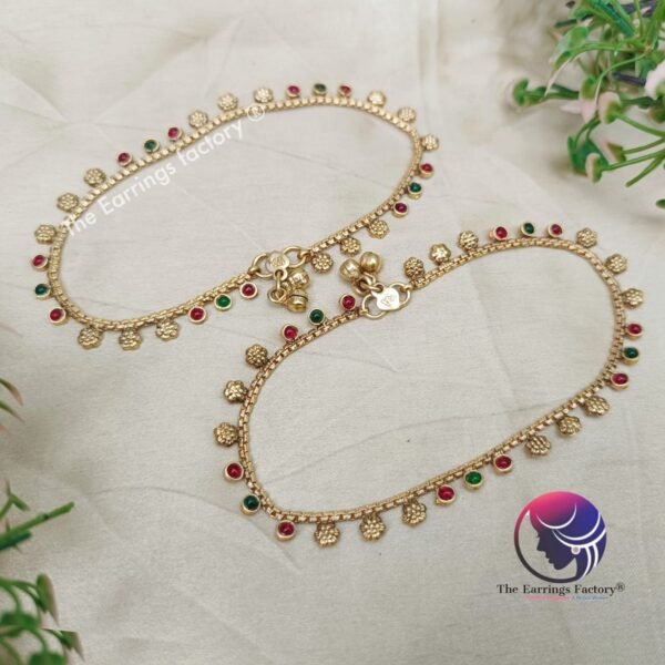 Traditional Antique Multi Stone Anklet - Image 2