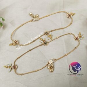 Traditional Antique Floral Stone Anklet