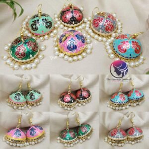 Trending Weightless Hand Painting Meenakari Hook Jhumka
