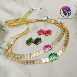 Trending Antique Lotus Neckset With Earrings
