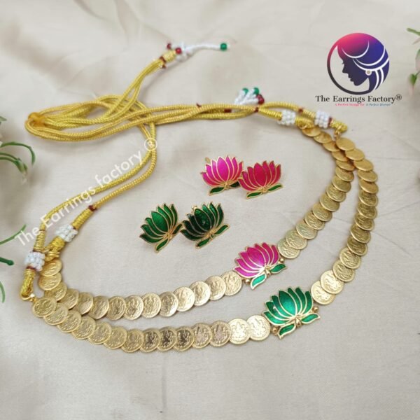 Trending Antique Lotus Neckset With Earrings