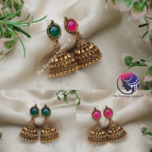 Traditional Golden Stone Jhumka