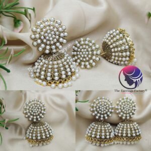 Traditional Golden Pearl Jhumka