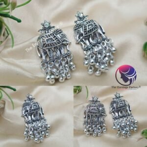 Traditional Silver Metal Beads Elephant Stud