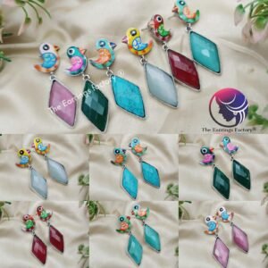 Trending Oxidized Weightless Bird Crystal drop Earrings