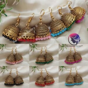 Trending Golden Colour Beads Hook Jhumka