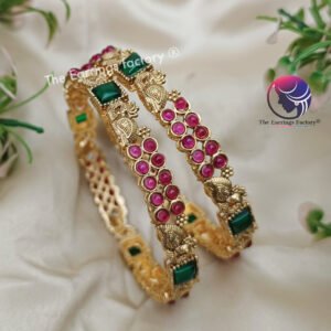 Traditional Antique Stone Peacock Bangles