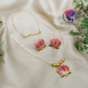 Trending Invisible Golden Lotus Necklace With Earrings
