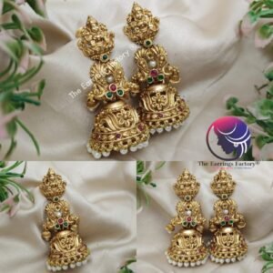 Traditional Antique Multi Stone Lakshmi Jhumka