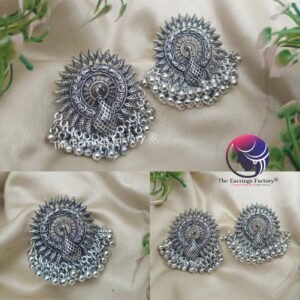 Trending Metal beads Silver Peacock Big Stud