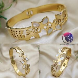Premium Anti Tarnish Golden Openable Stone Kada Butterfly Bracelet