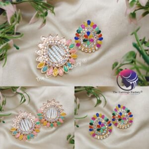 Trending Golden Multi Stone Studs