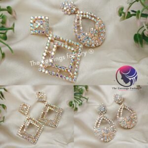 Trending Rose Gold  Blinking Stone Party wear earrings