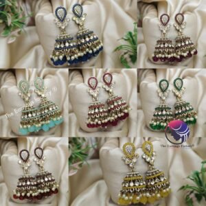 Trending weightless colour pearl beads party wear Stone Jhumka