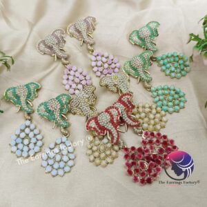 Premium floral elephant pearl Fancy earrings