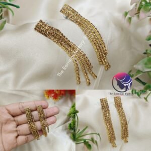 Trending Stylish Golden Stone Long Tassel Fashion Earrings