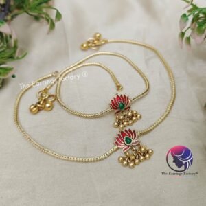 Traditional Antique Metall Beads Lotus Anklet