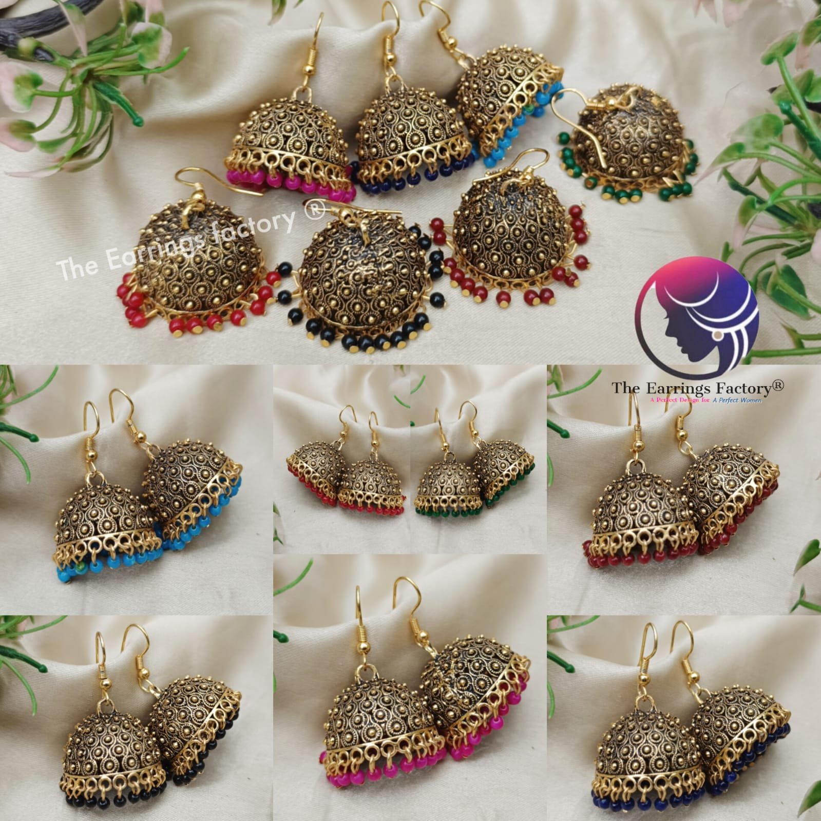 Trending Golden Colour Beads Hook Jhumka