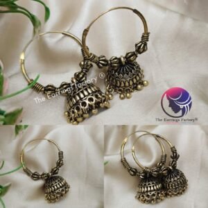 Trending Oxidised Golden HooP Jhumka