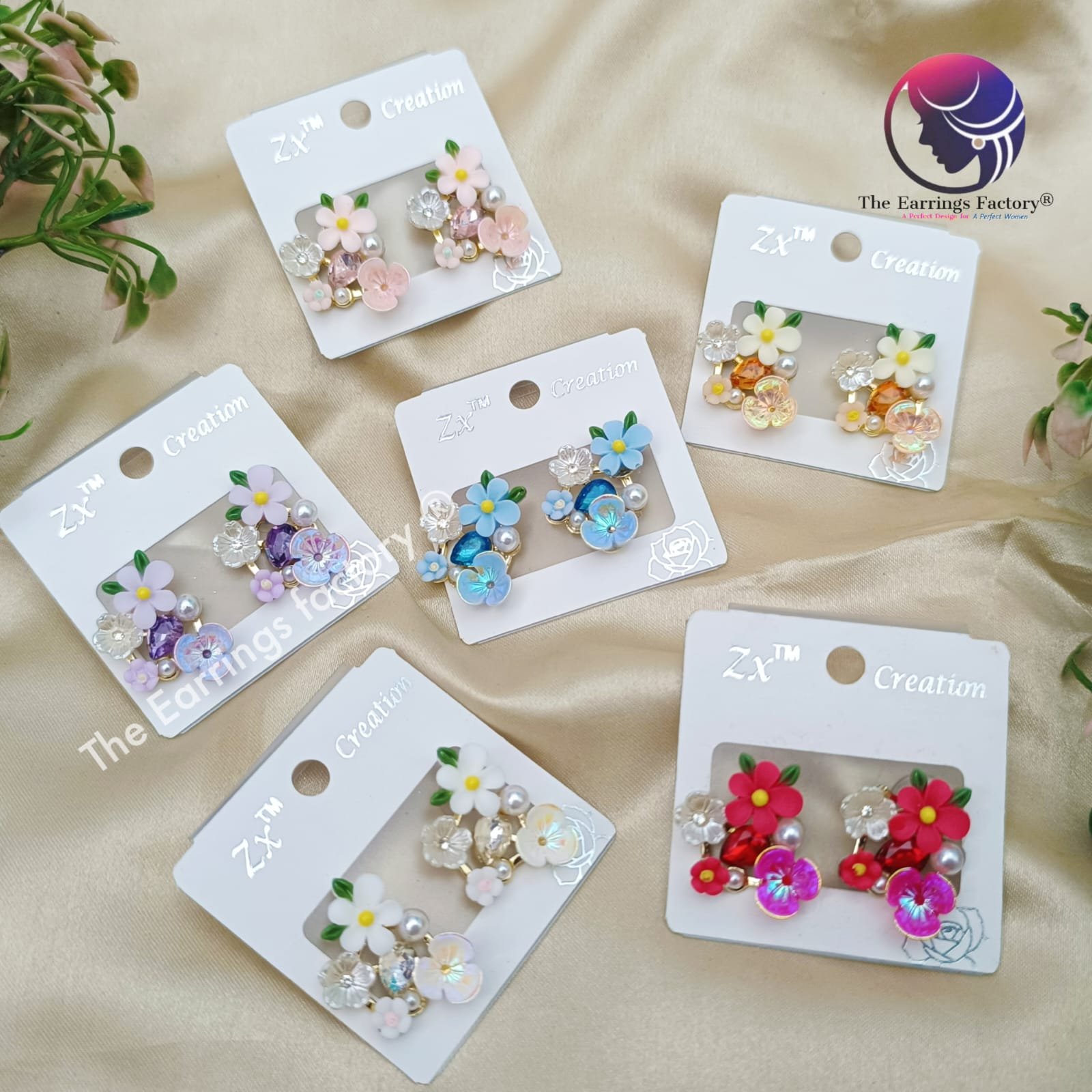 Western Floral crystal stone fancy studs
