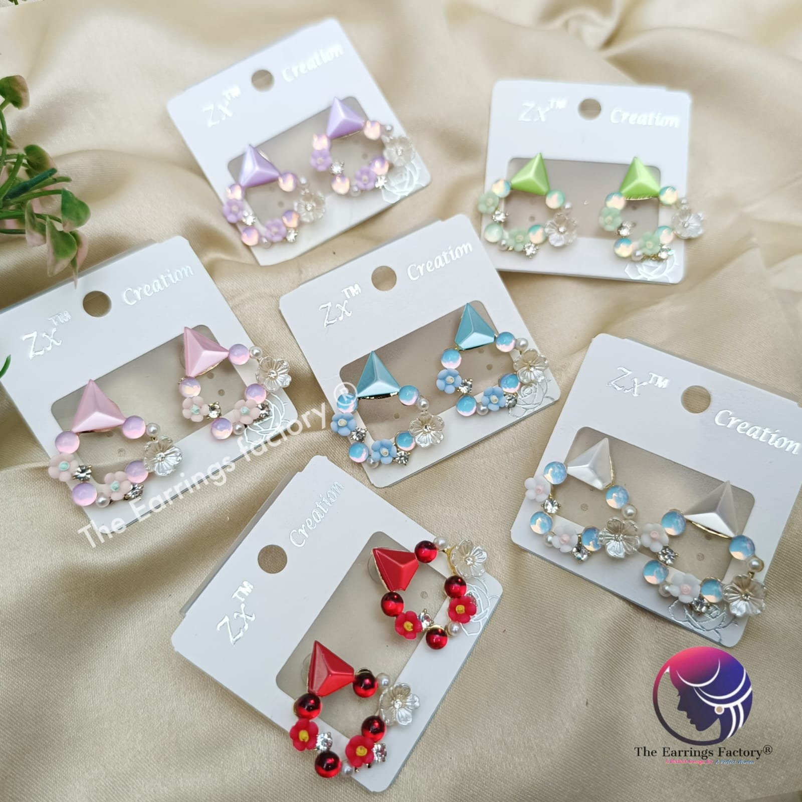 Western Floral crystal stone fancy studs