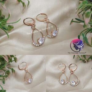 Western Rose Gold Hoop ring  stone earrings