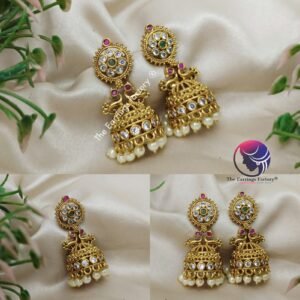 Traditional Antique Multi Stone Jhumka