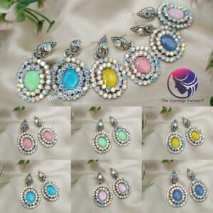 Fancy Silver Blinking stone earrings