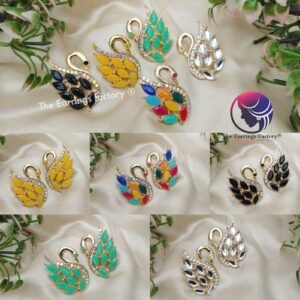 Fancy Golden Swan stone Studs earrings