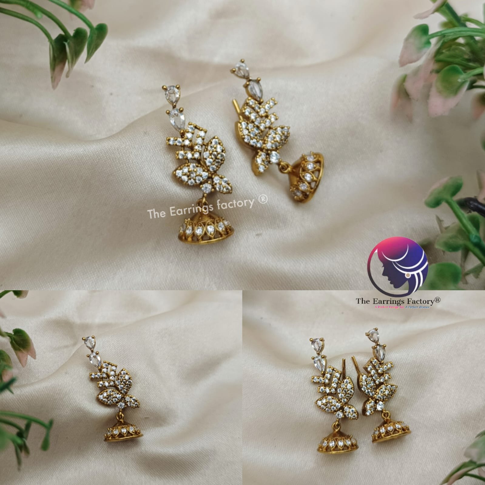 Traditional Antique Premium Ear Cuff AD Stone Earrings