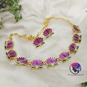 Trending Lotus Neckset With Earrings