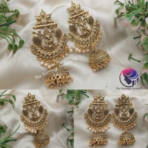 Traditional Golden Lakshmi Long Jhumka