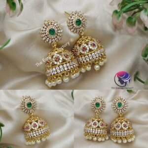 Traditional Antique Premium AD Stone Jhumka