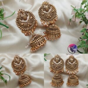 Traditional Golden Peacock Jhumka