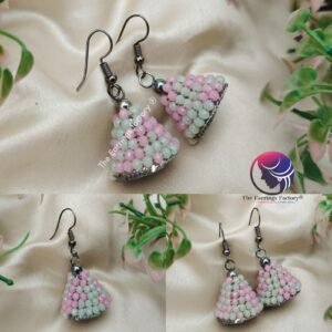 Trending Black Metal Crystal pearl beads hook jhumka