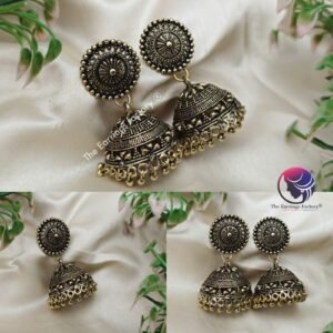 Trending Oxidised Mehandi Colour Jhumka