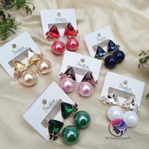 Premium Western Crystal Stone colourful Ball Drop Earrings