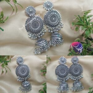 Trending Silver Metal Beads Long Jhumka