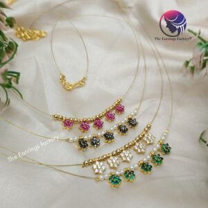 Traditional Premium Golden invisible  Stone necklace