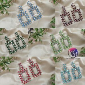 Trending Silver Blinking Stone Party wear earrings